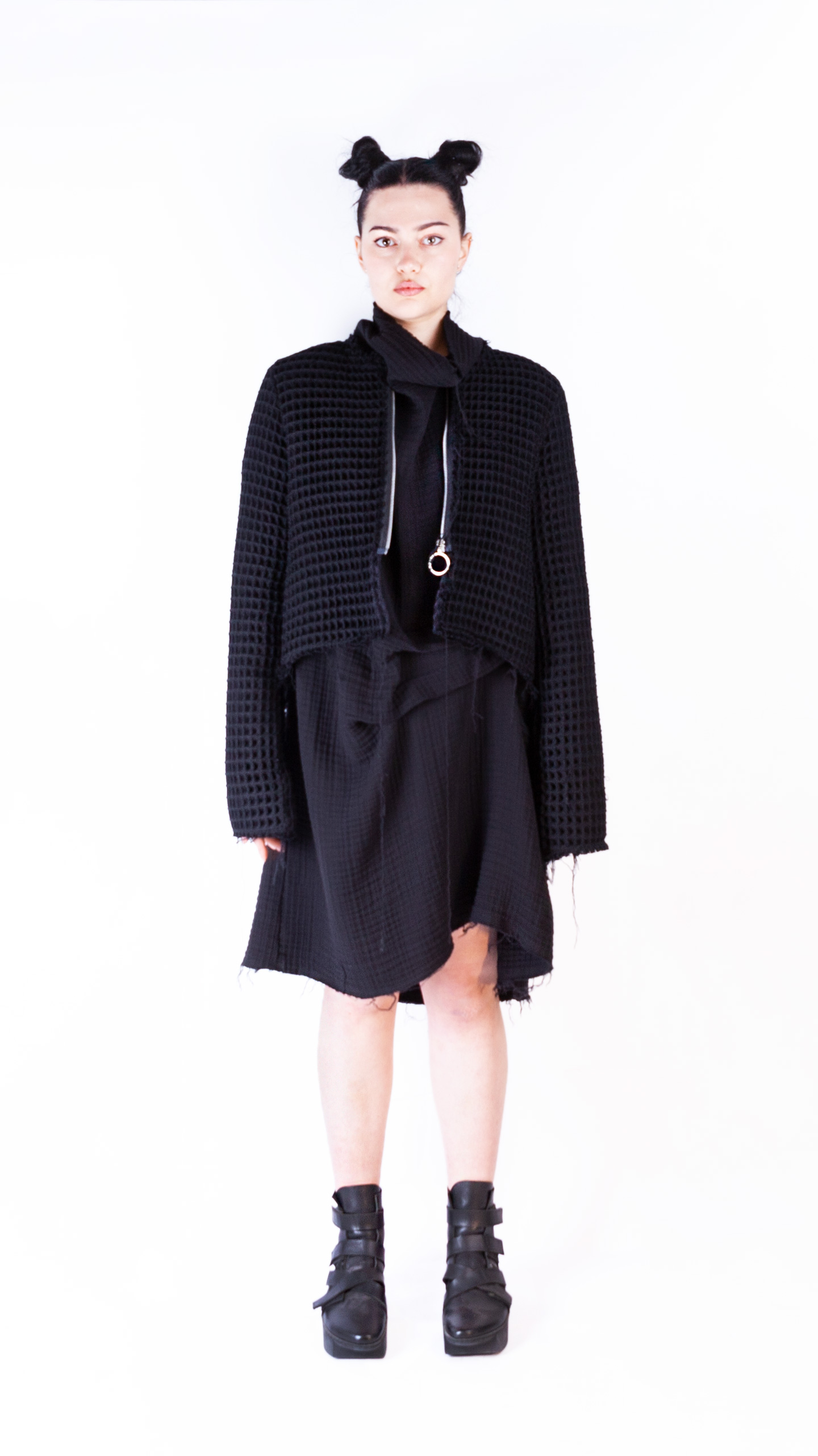 Short Wool Waffle Jacket