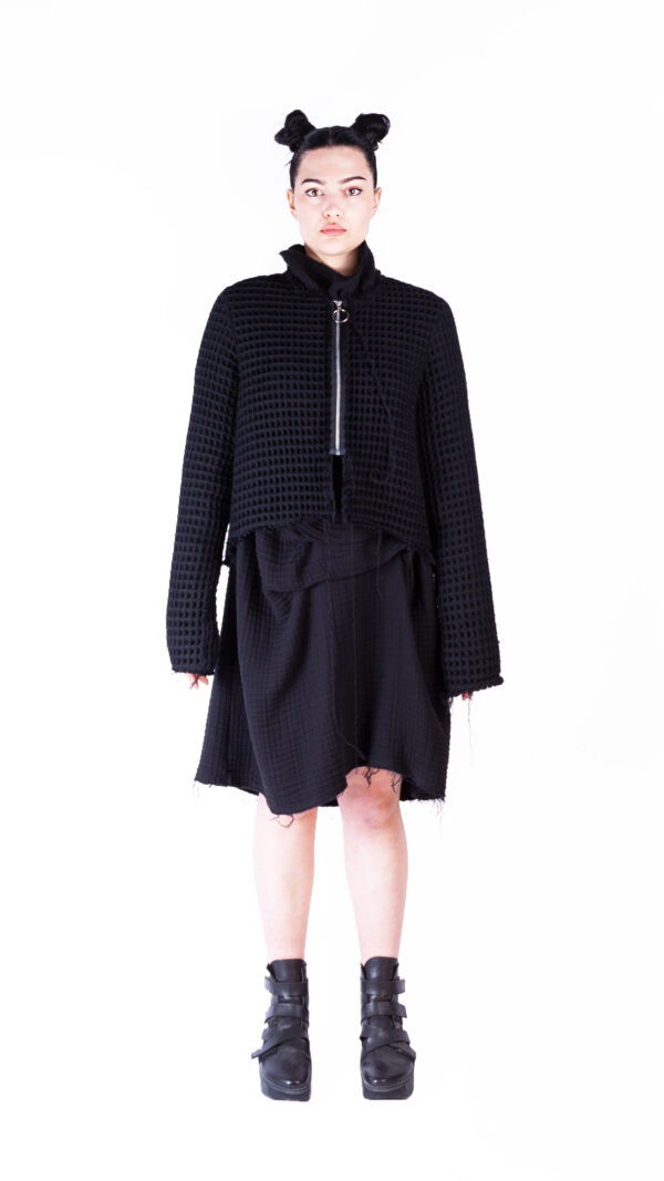 Short Wool Waffle Jacket - Image 4