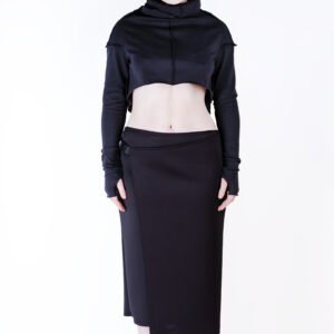 Neoprene Wrap Pencil Skirt