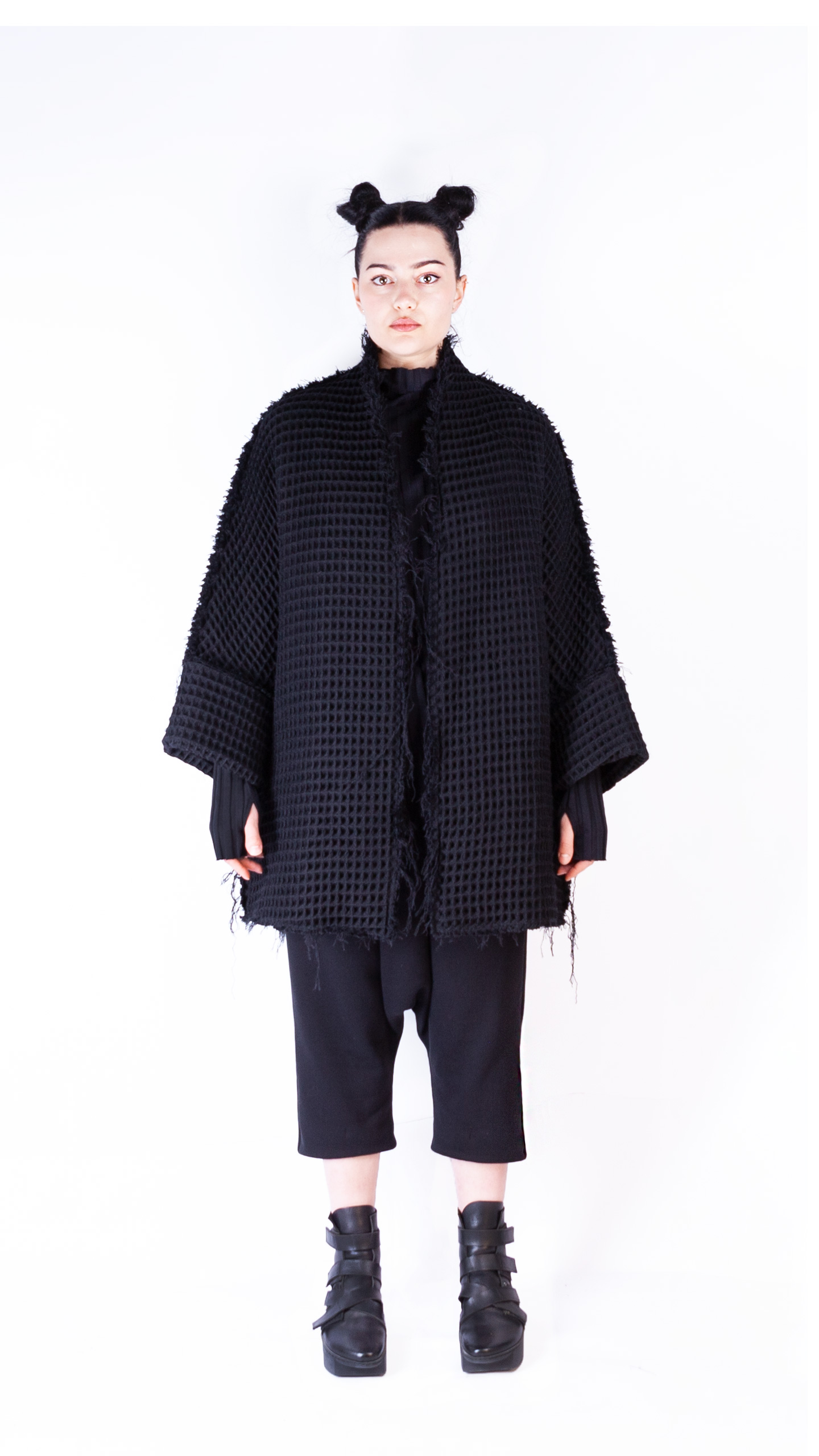 Kimono Wool Waffle Jacket