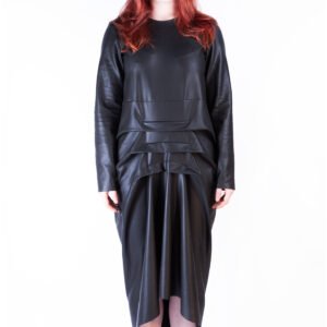 'Leather' Dress With 3 Folds