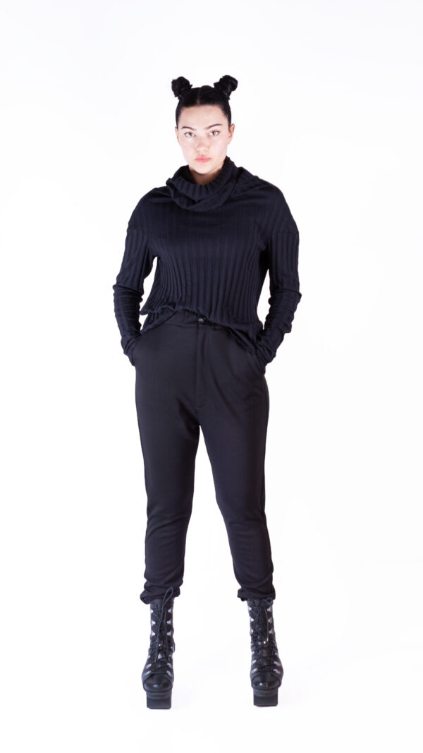 Tailored Slim Drop Crotch Pants - Image 5