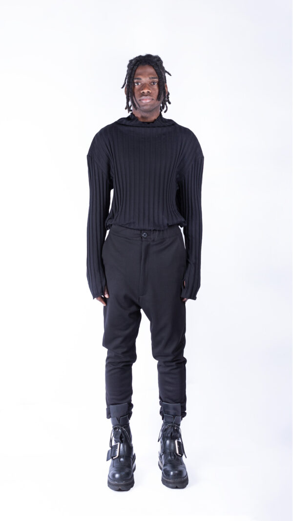 Tailored Slim Drop Crotch Pants - Image 3