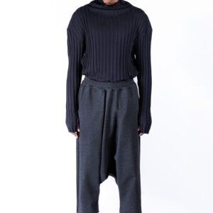 Drop Crotch Pants with Pleats