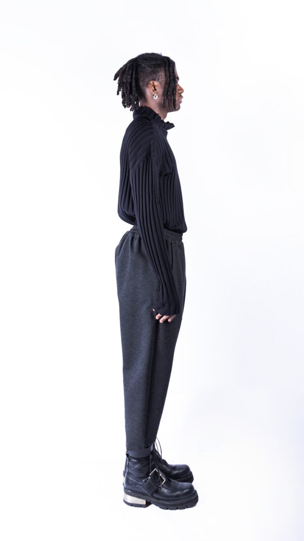 Drop Crotch Pants with Pleats - Image 2