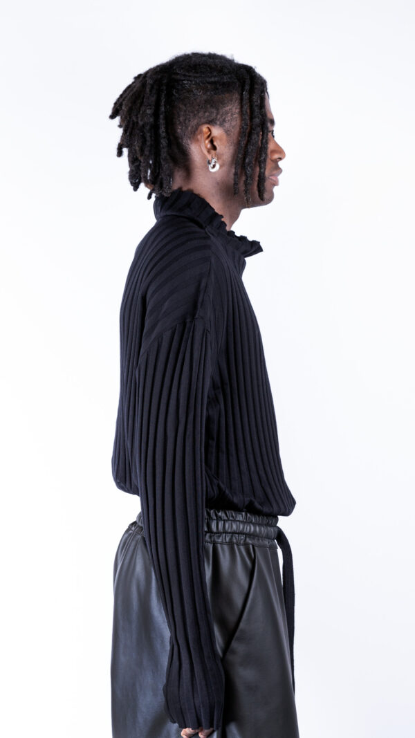 Wide 'Leather' Drop Crotch Pants - Image 4