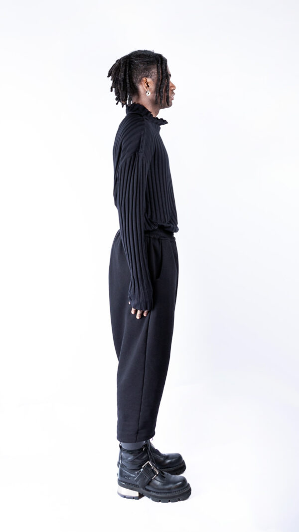 Warm winter Drop Crotch Pants with Pleats - Image 2