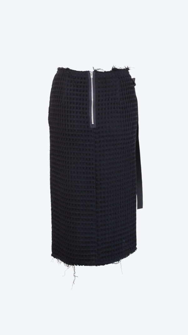 Wool Waffle Wrap Pencil Skirt - Image 3