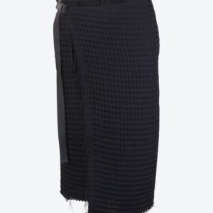 Wool Waffle Wrap Pencil Skirt