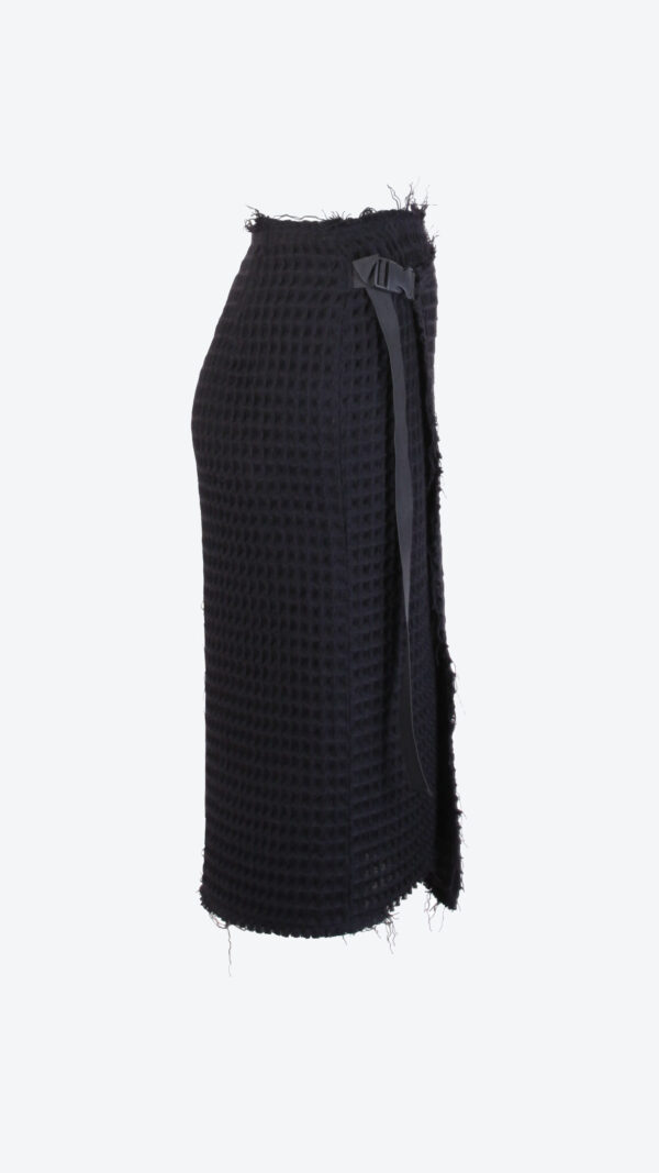 Wool Waffle Wrap Pencil Skirt - Image 2